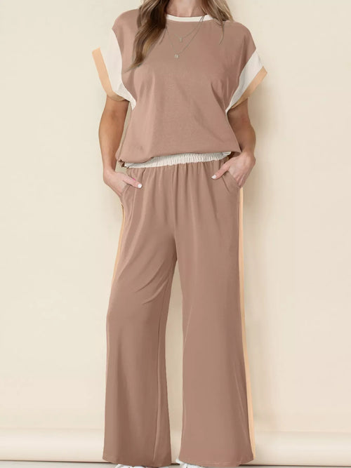 Hazel Blues® |  Color Block Detail Casual Two-piece Set