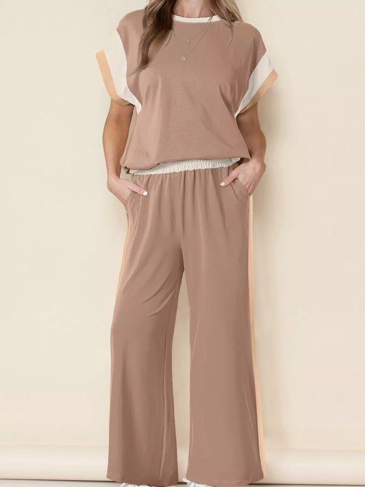Hazel Blues® |  Color Block Detail Casual Two-piece Set
