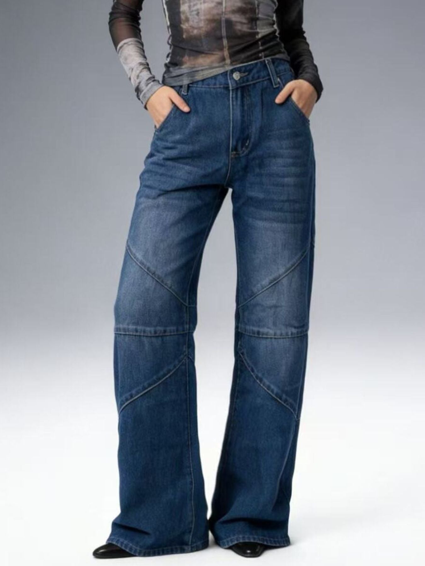 Hazel Blues® |  Vintage Wash Wide Leg Jeans