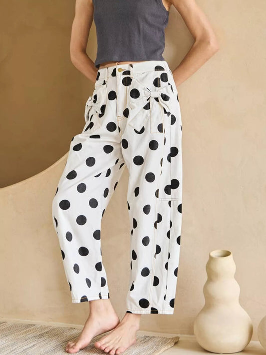 Hazel Blues® |  Polka Dot High-Waisted Jeans