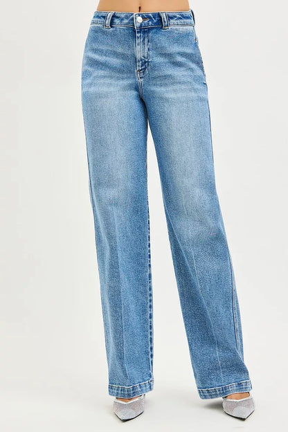 Hazel Blues® |  RISEN Slouchy Straight Jeans