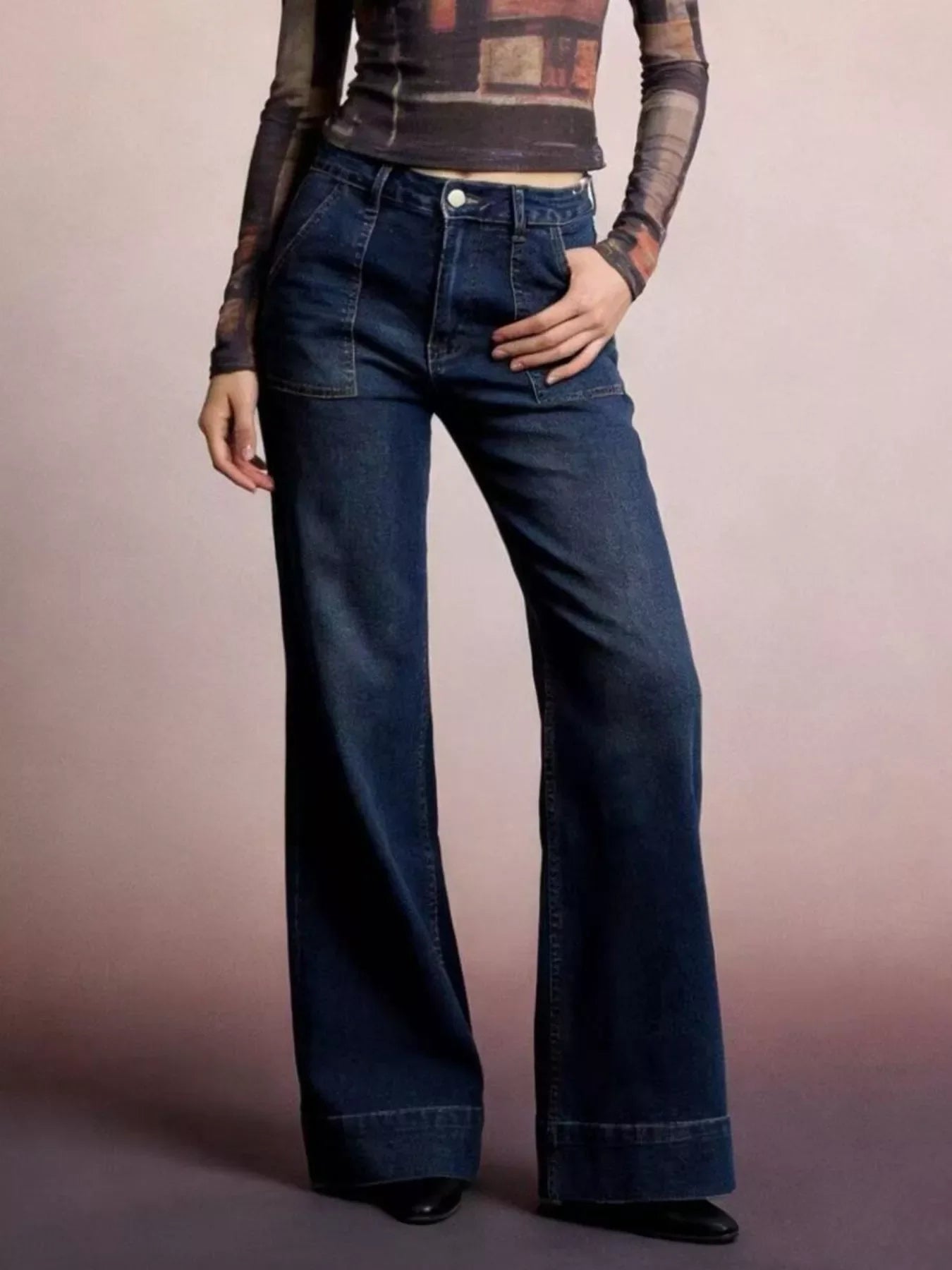 Hazel Blues® |  High-Waisted Flare Leg Jeans