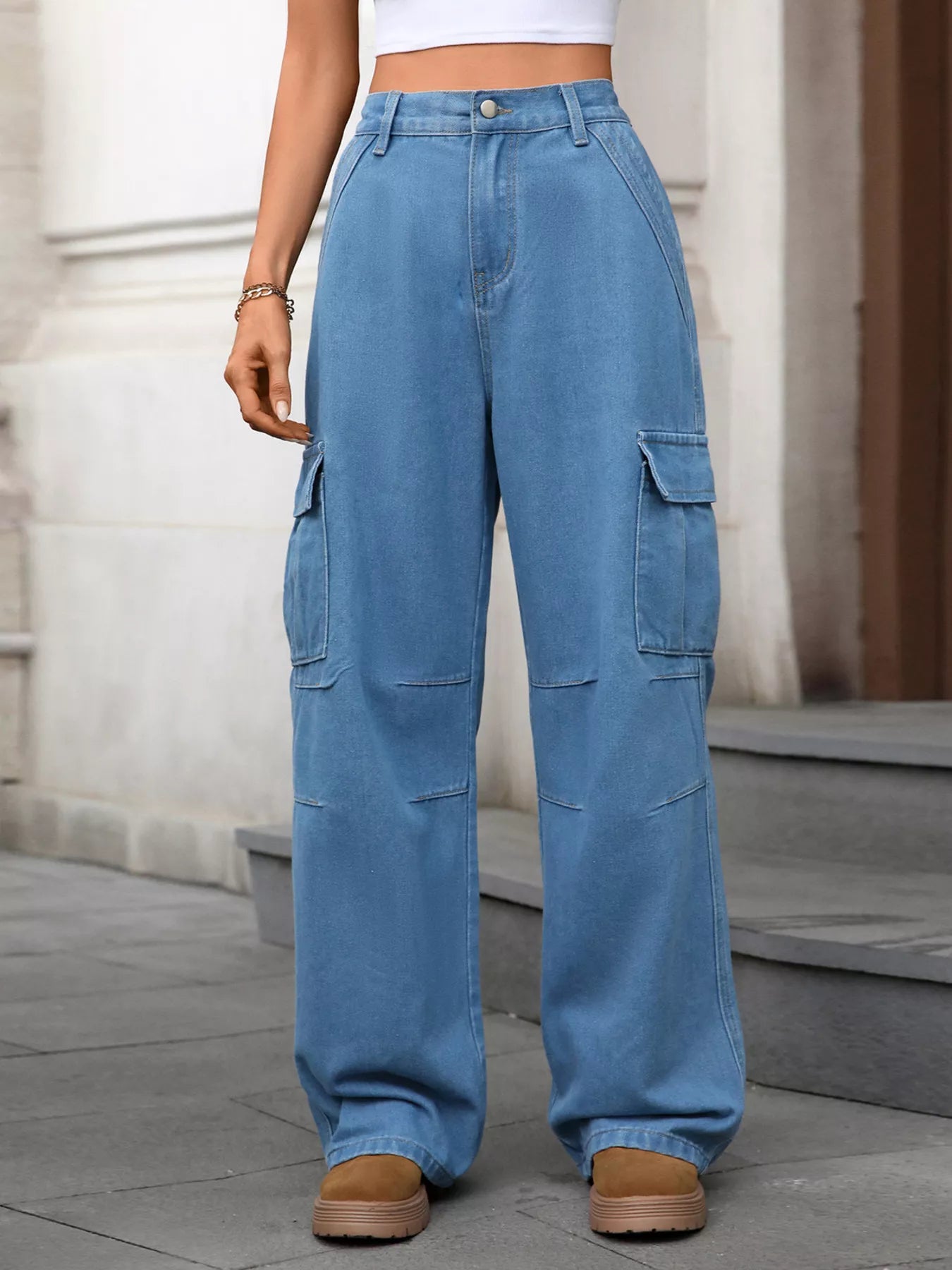 Hazel Blues® |  Relaxed Fit Cargo Jeans