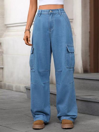Hazel Blues® |  Relaxed Fit Cargo Jeans