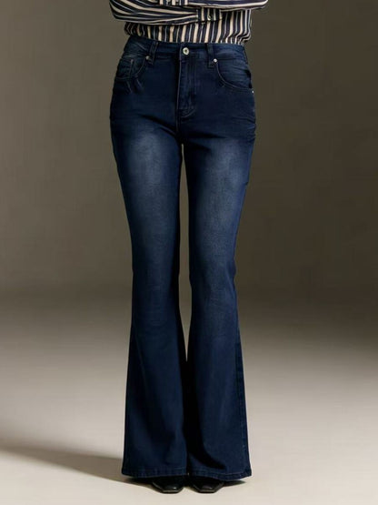 Hazel Blues® | Vintage Wash High-Waisted Flare Jeans