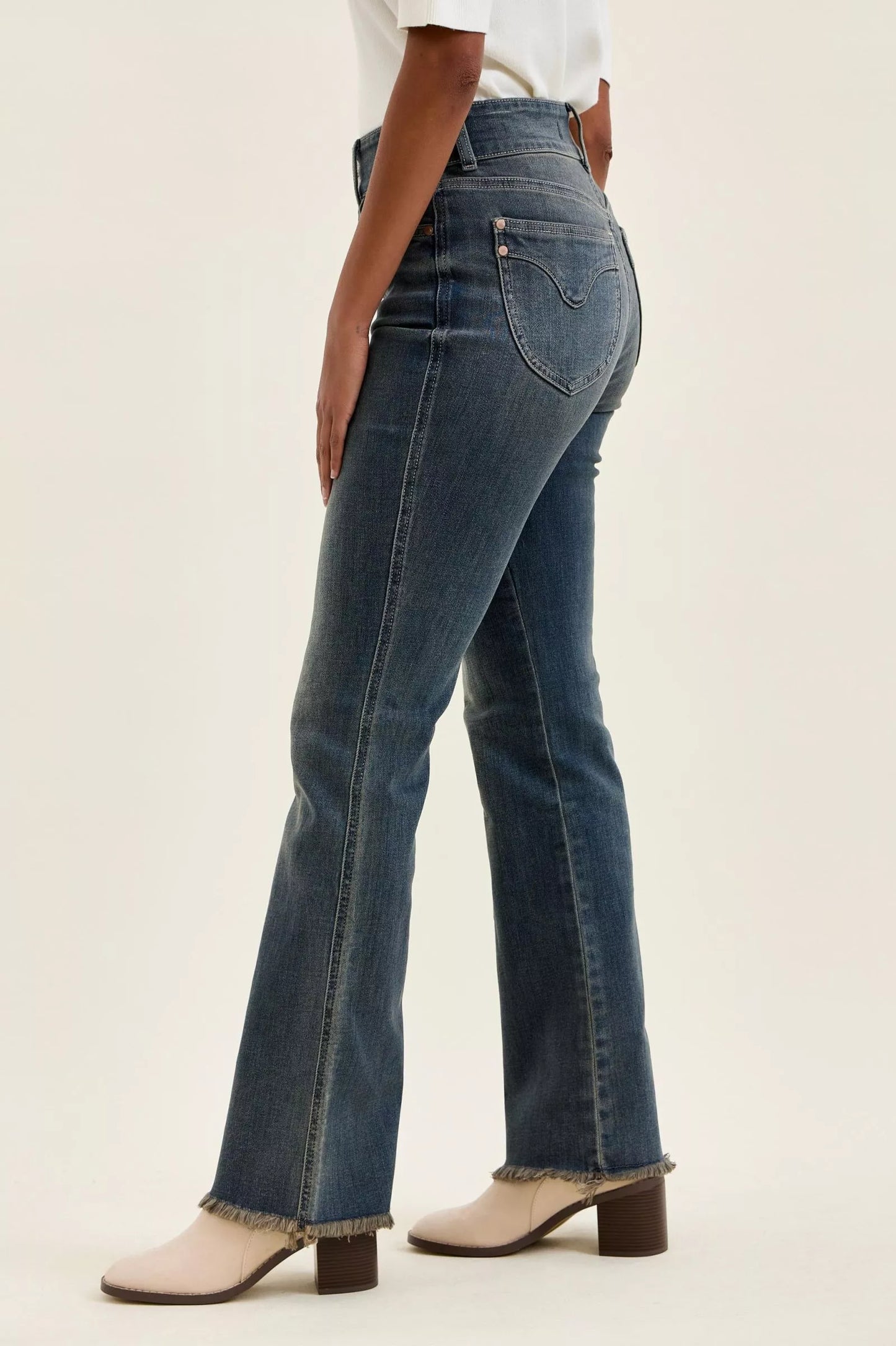 Hazel Blues® |  Judy Blue High Waist Double Button Frayed Hem Jeans