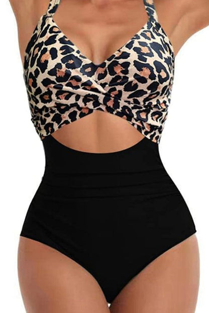 Hazel Blues® | Tied Crisscross Cutout One-Piece Swimwear
