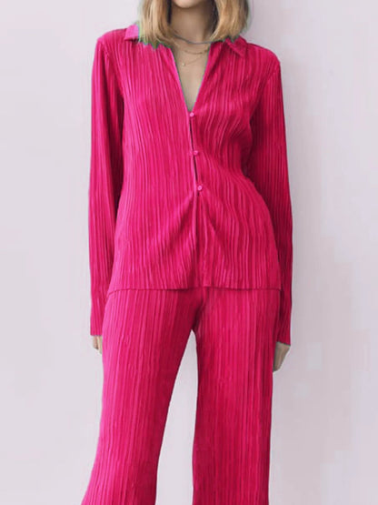 Hazel Blues® |  Texture Long Sleeve Top and Pants Lounge Set