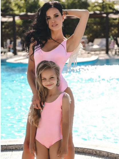 Hazel Blues® | Mommy&Me Backless Wide Strap One Piece Swimwear