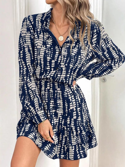 Hazel Blues® |  Ruffled Hem Long Sleeve Mini Dress