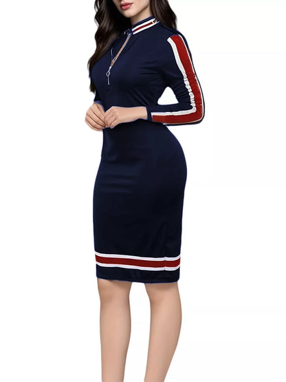 Hazel Blues® |  Striped Bodycon Long Sleeve Dress