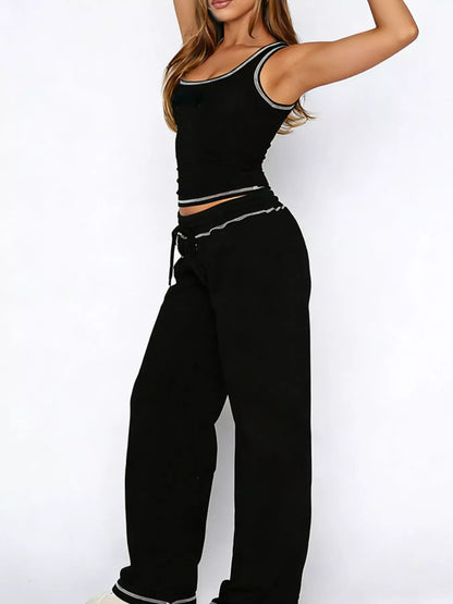 Hazel Blues® |  Scoop Neck Tank Top and Drawstring Pants Set