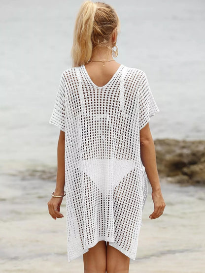 Hazel Blues® | Openwork V-Neck Slit Cover-Up