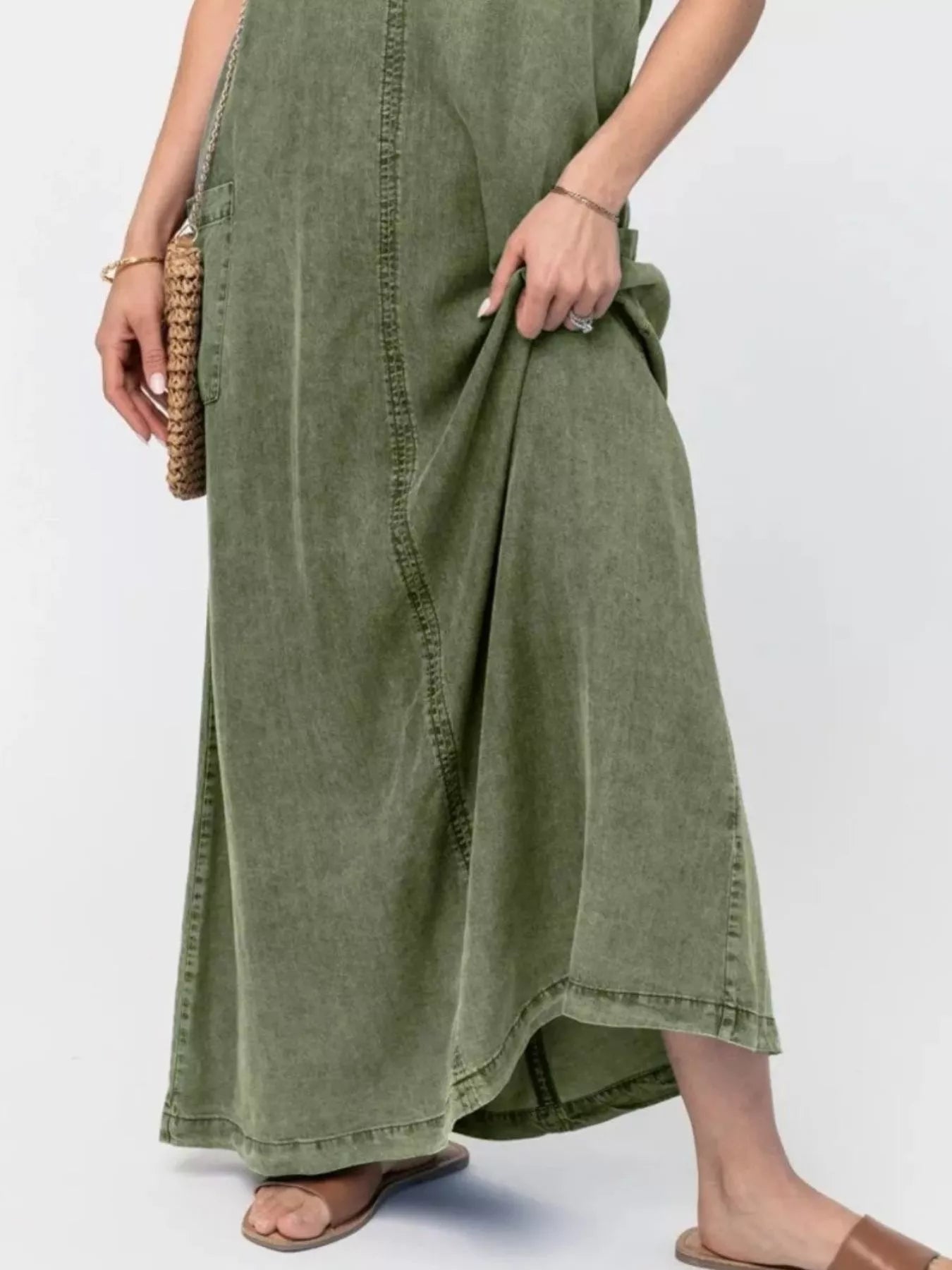 Hazel Blues® |  Casual Washed Denim Cami Maxi Dress