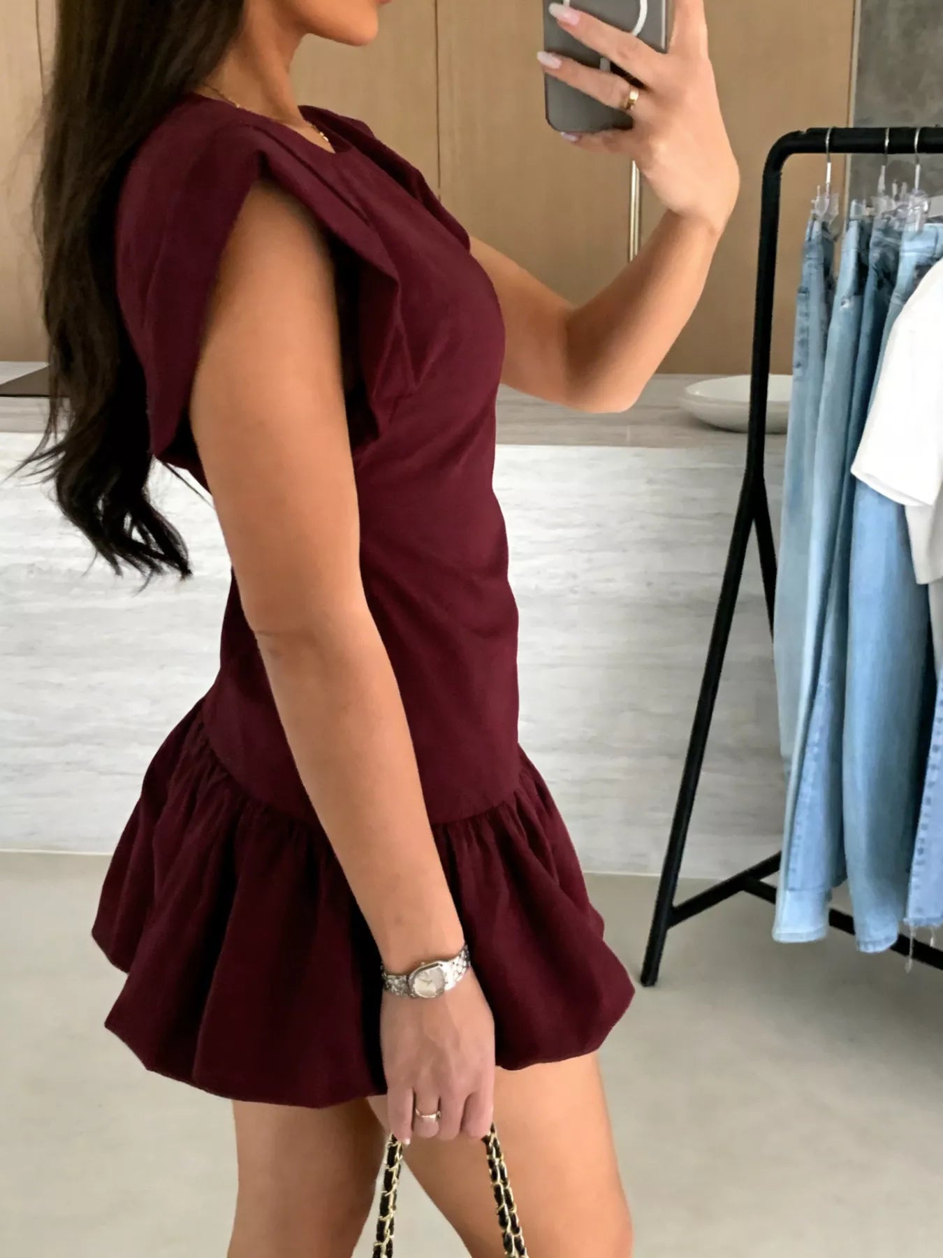 Hazel Blues® |  Ruffle Hem Mini Dress