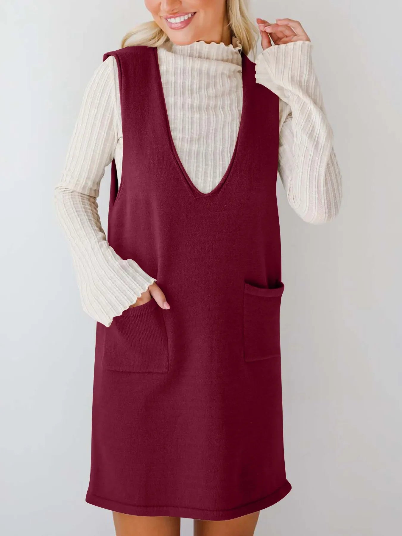 Hazel Blues® |  Sleeveless Knit Dress with Pockets
