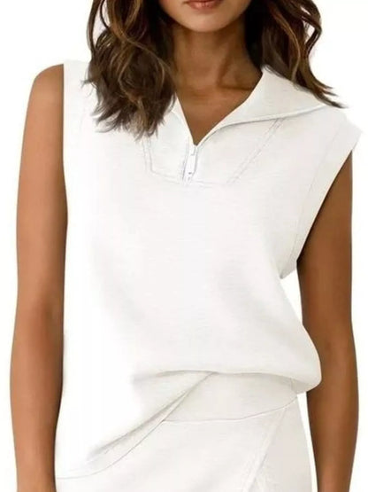 Hazel Blues® |  Quarter Zip Top and Skort Set