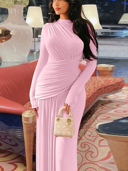 Hazel Blues® |  Ruched Long Sleeve Mermaid Maxi Dress