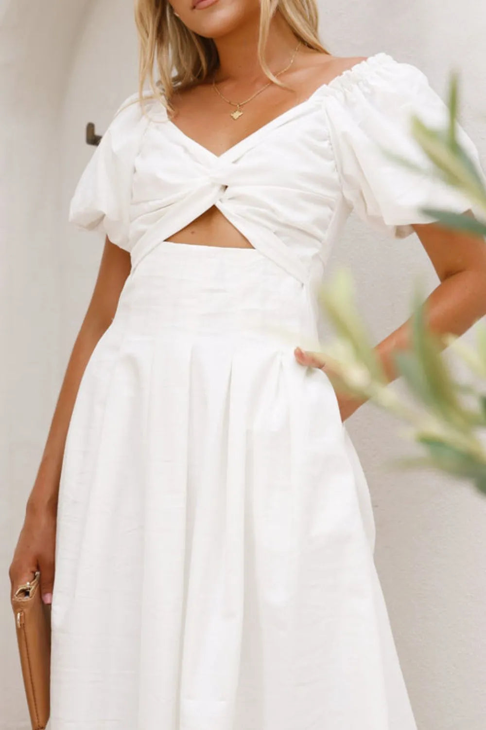 Hazel Blues® |  Sweetheart Neck Puff Sleeve Dress