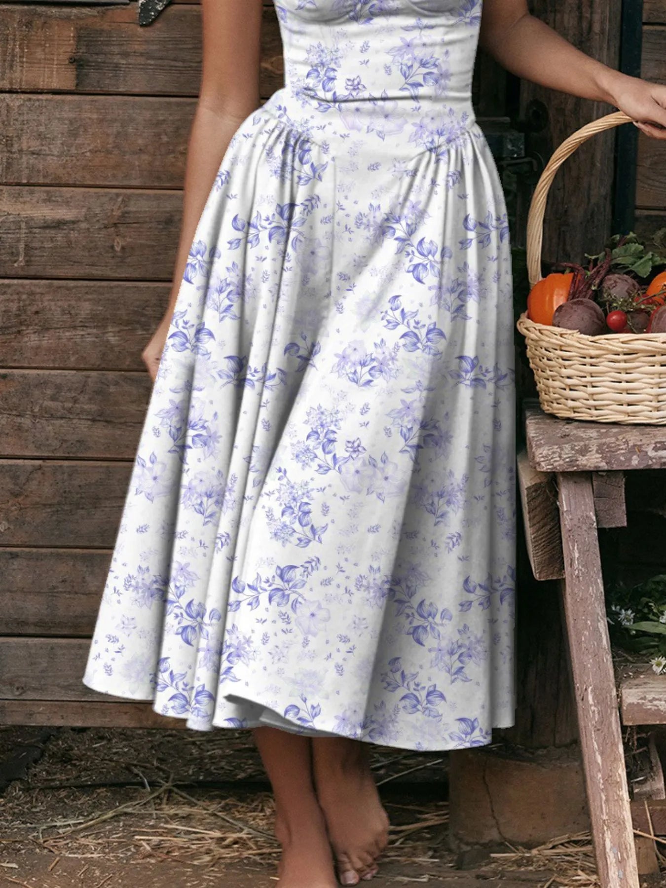 Hazel Blues® |  Ruched Sweetheart Neck Cami Dress