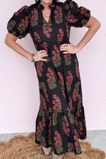 Hazel Blues® |  Floral Print Tiered Maxi Dress
