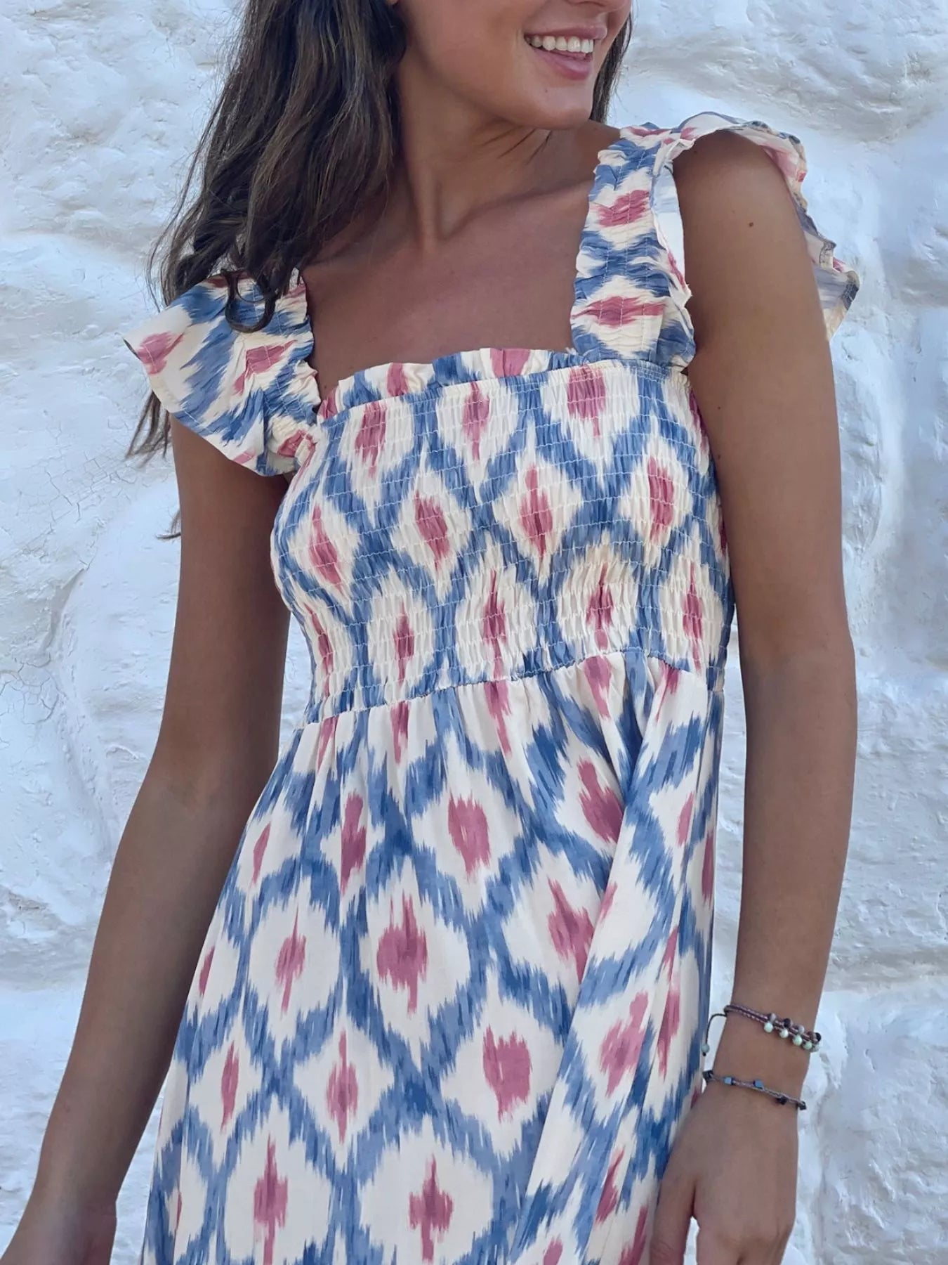 Hazel Blues® |  Smocked Ruffle Sleeve Maxi Dress