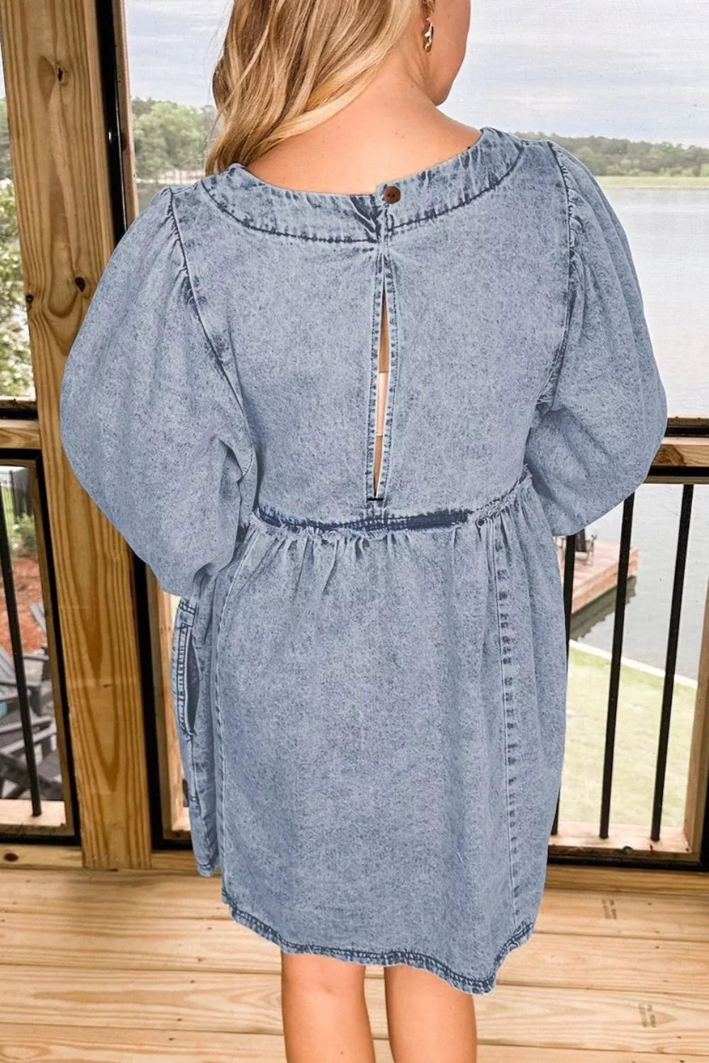 Hazel Blues® |  Vintage Wash Denim Dress with Pockets