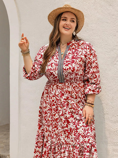 Hazel Blues® | Floral Print Long Sleeve Maxi Dress