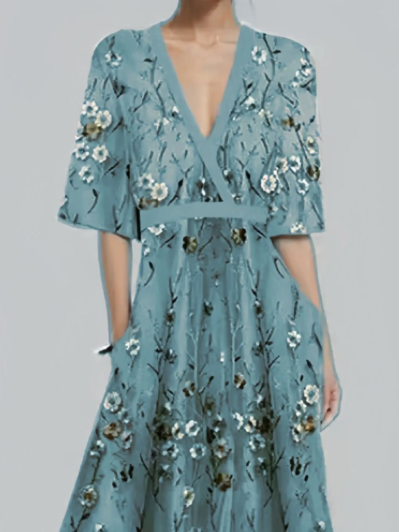 Hazel Blues® |  Floral Print Half Sleeve Maxi Dress
