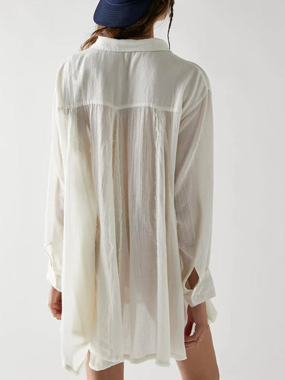 Hazel Blues® |  Textured Button-Down Shirt Dress