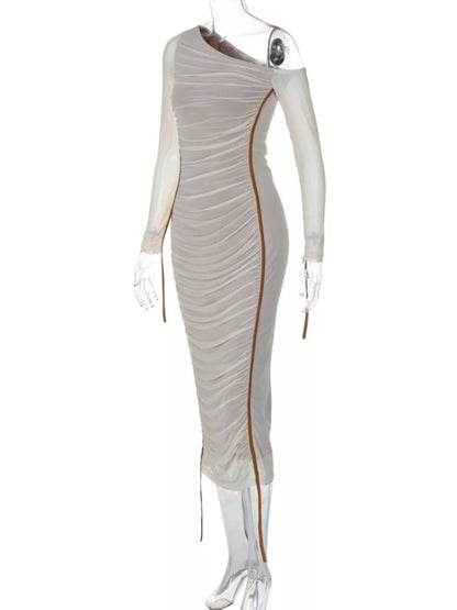 Hazel Blues® |  One-Shoulder Ruched Bodycon Midi Dress