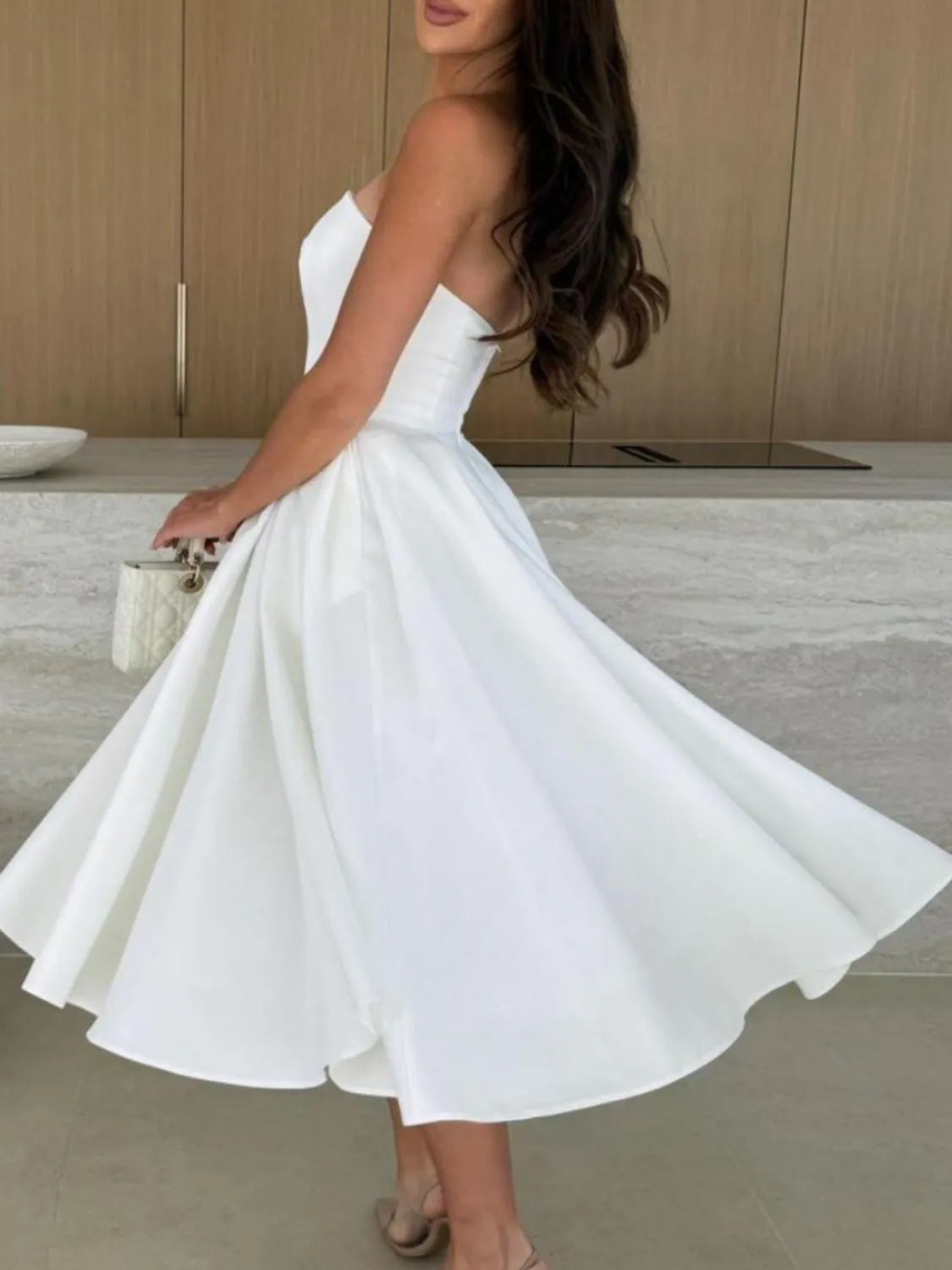 Hazel Blues® |  Solid Color Tube Midi Dress