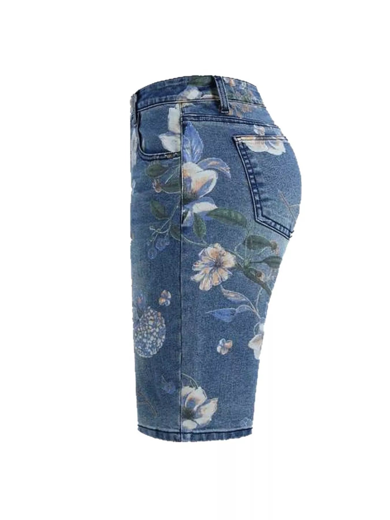 Hazel Blues® |  Floral Print Denim Shorts