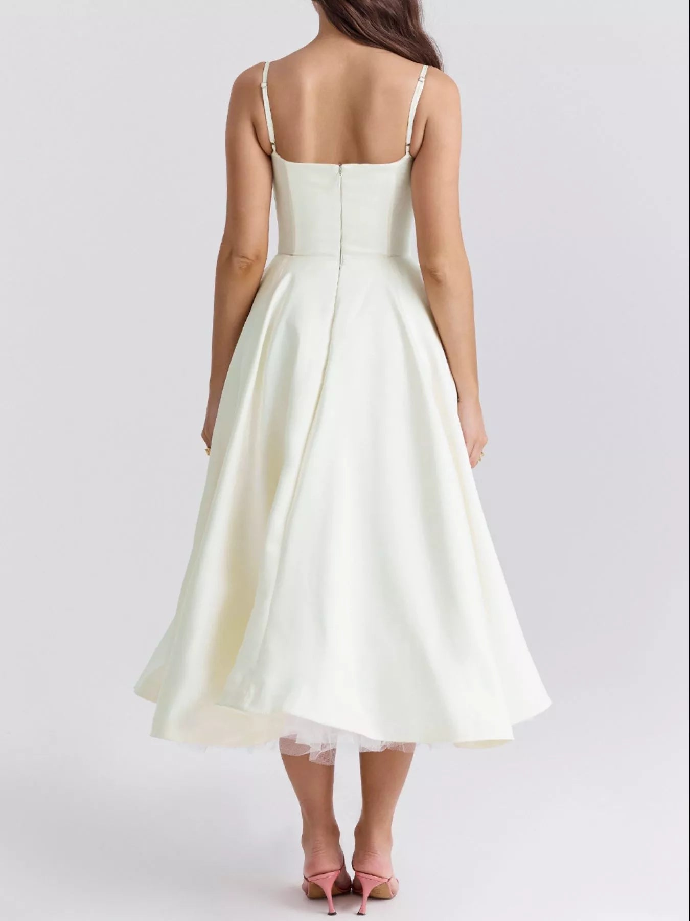Hazel Blues® |  Sweetheart Neck A-Line Midi Dress