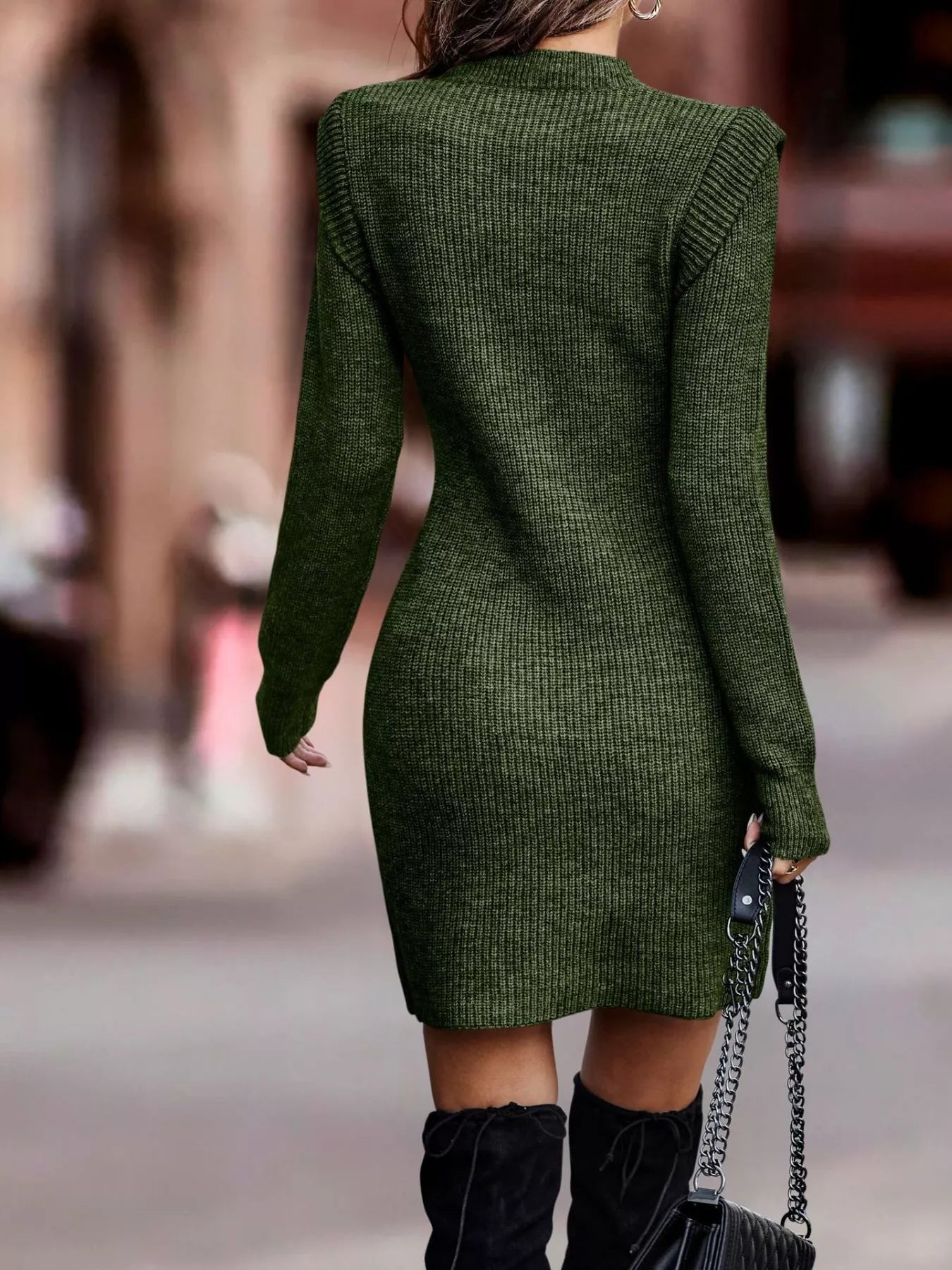 Hazel Blues® |  Ribbed Knit Bodycon Sweater Dress