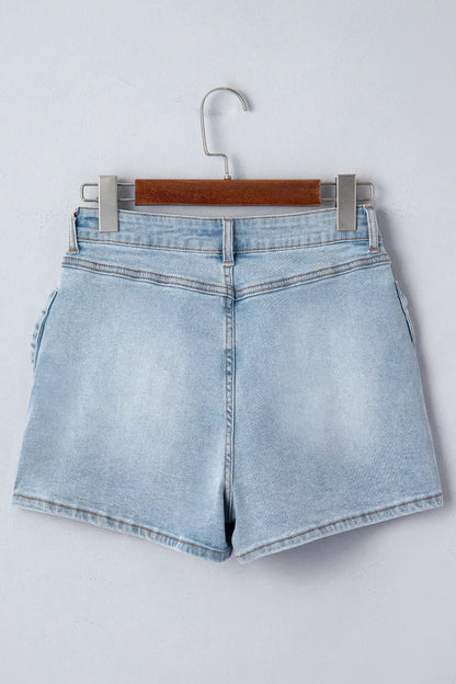 Hazel Blues® |  Bow Detail Denim Shorts with Pockets