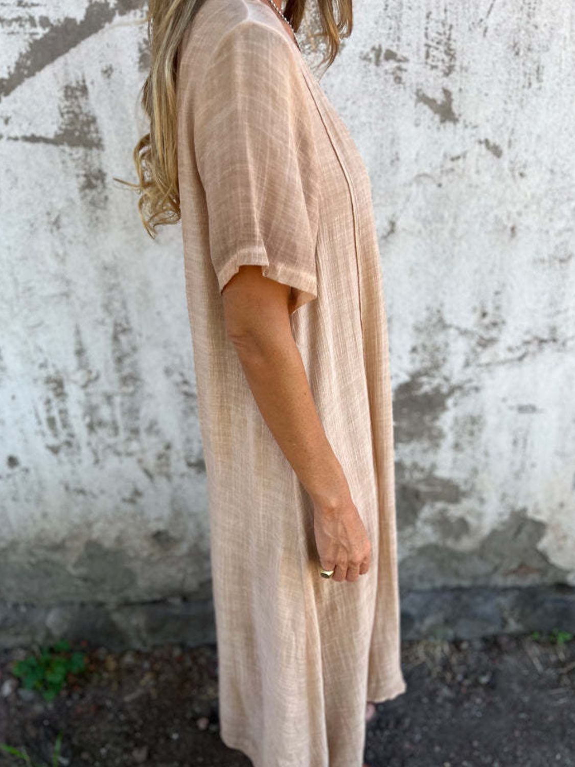 Hazel Blues® | V-Neck Short Sleeve Midi Dress