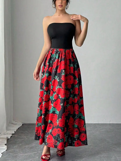 Hazel Blues® |  Floral Tube Maxi Dress