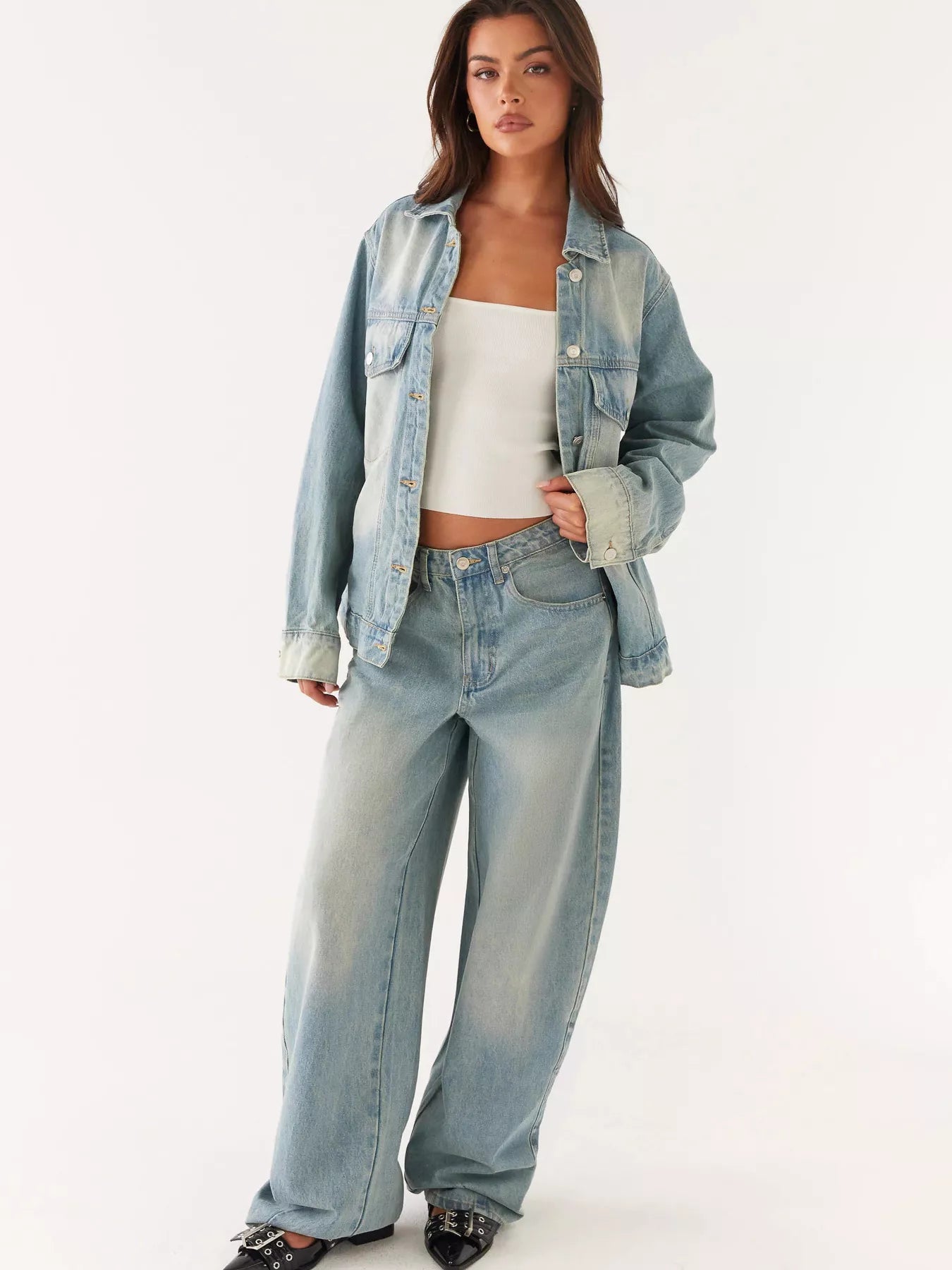 Hazel Blues® |  Button Up Denim Jacket and Jeans Set