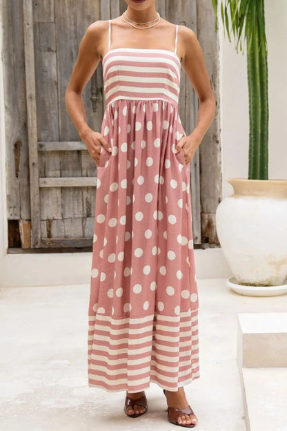Hazel Blues® |  Polka Dot Square Neck Cami Dress