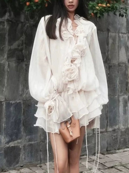 Hazel Blues® |  Ruffled Flounce Sleeve Mini Dress