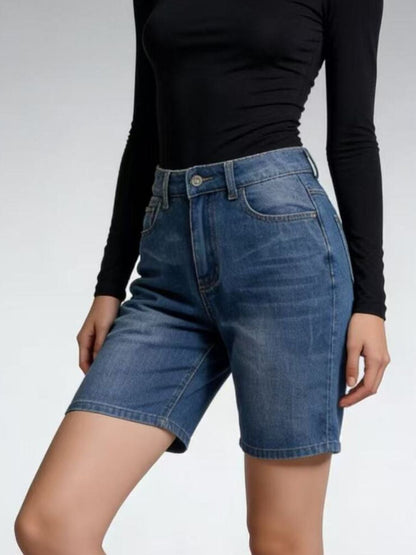 Hazel Blues® |  High Waist Denim Shorts