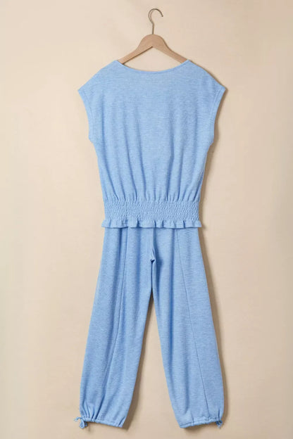 Hazel Blues® |  Cap Sleeve Matching Top and Jogger Pants Set