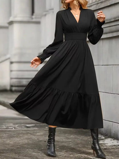 Hazel Blues® |  Surplice Long Sleeve Tiered Midi Dress