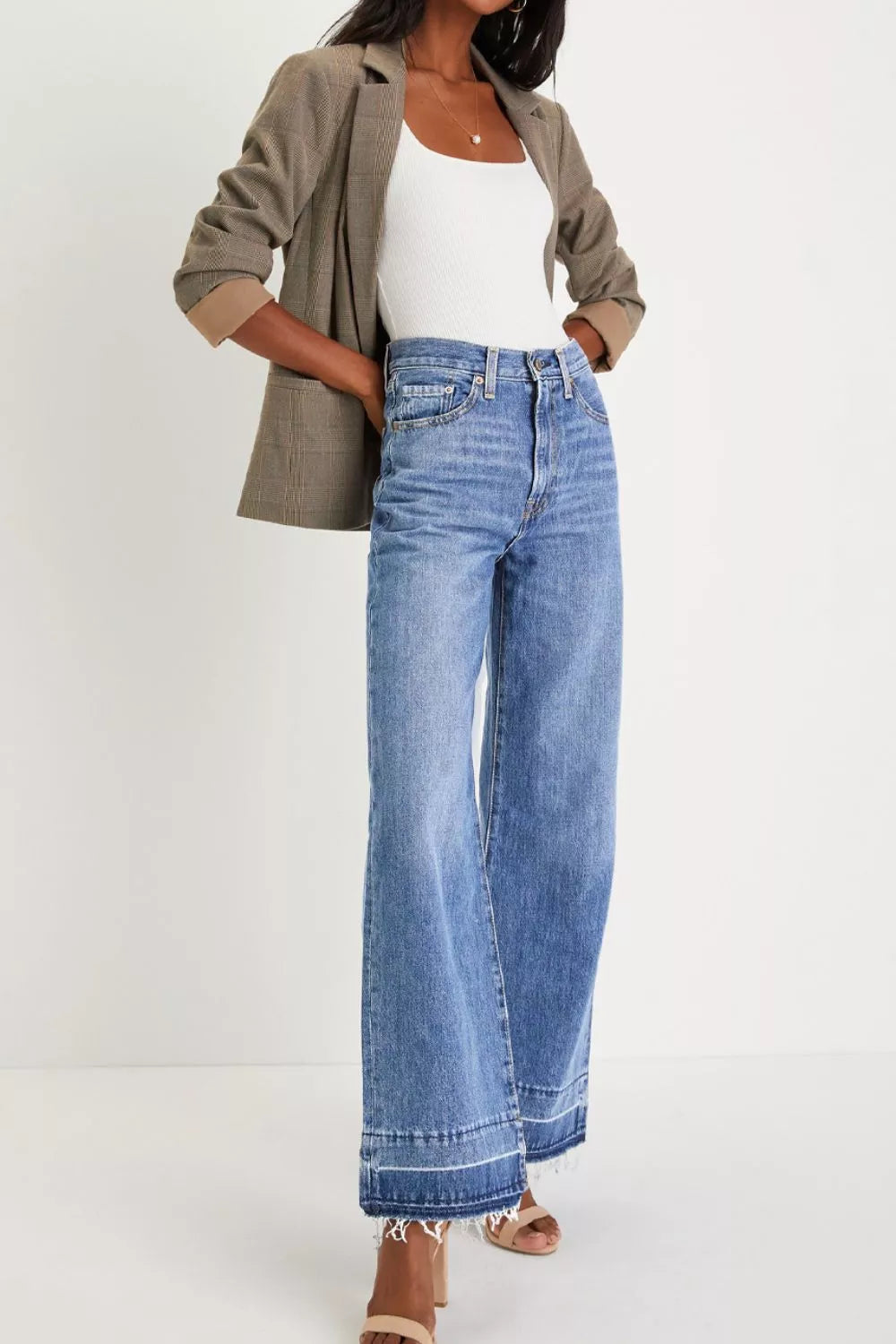 Hazel Blues® |  Wide Leg High Waist Jeans
