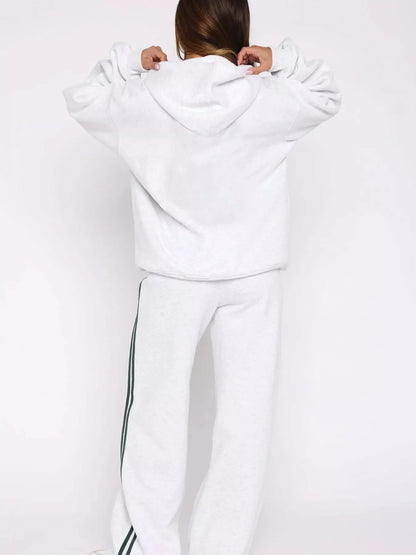 Hazel Blues® |  Zip Up Hoodie and Striped Pants Set