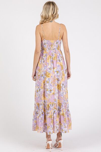 Hazel Blues® |  Mittoshop Floral Smocked Back Ruffled Hem Maxi Cami Dress
