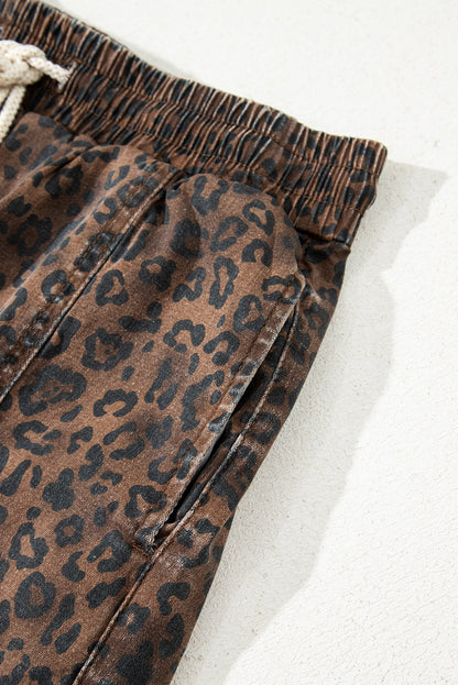 Hazel Blues® |  Wild Side Shorts | Leopard Denim Shorts