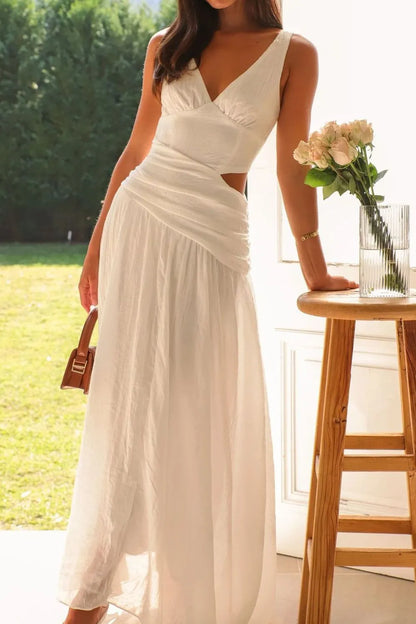 Hazel Blues® |  Cutout Back V-Neck Dress