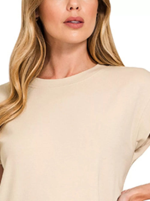 Hazel Blues® |  Zenana Round Neck Side Slit Midi Dress